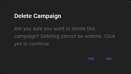 Delete Campaign prompt