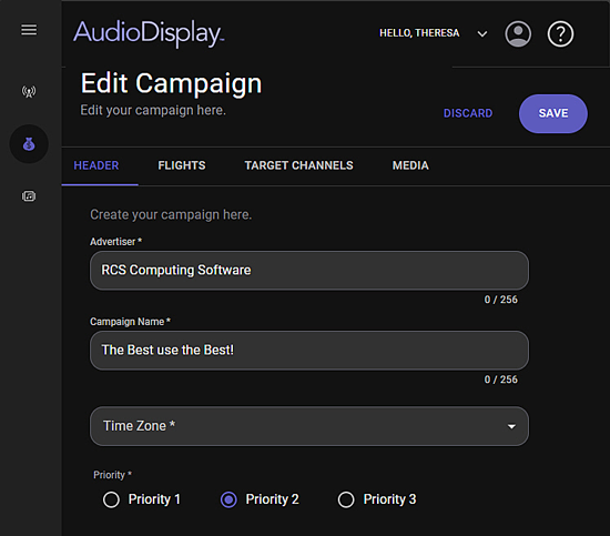 Edit Campaign window